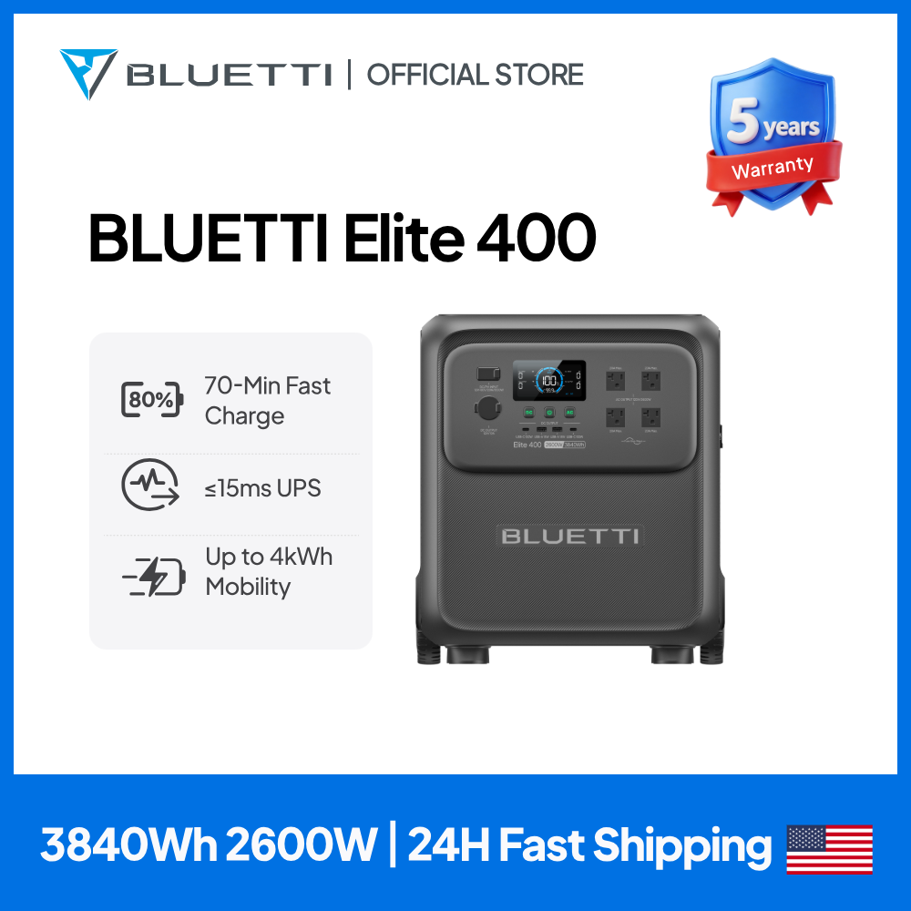 BLUETTI Elite 400 2600W 3840Wh – обзор и цена Solar Powered Charger